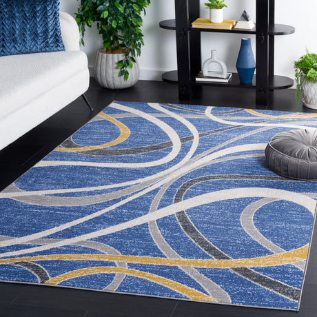 Safavieh Odyssey Ody812M Blue/Gold Ivory Rug.