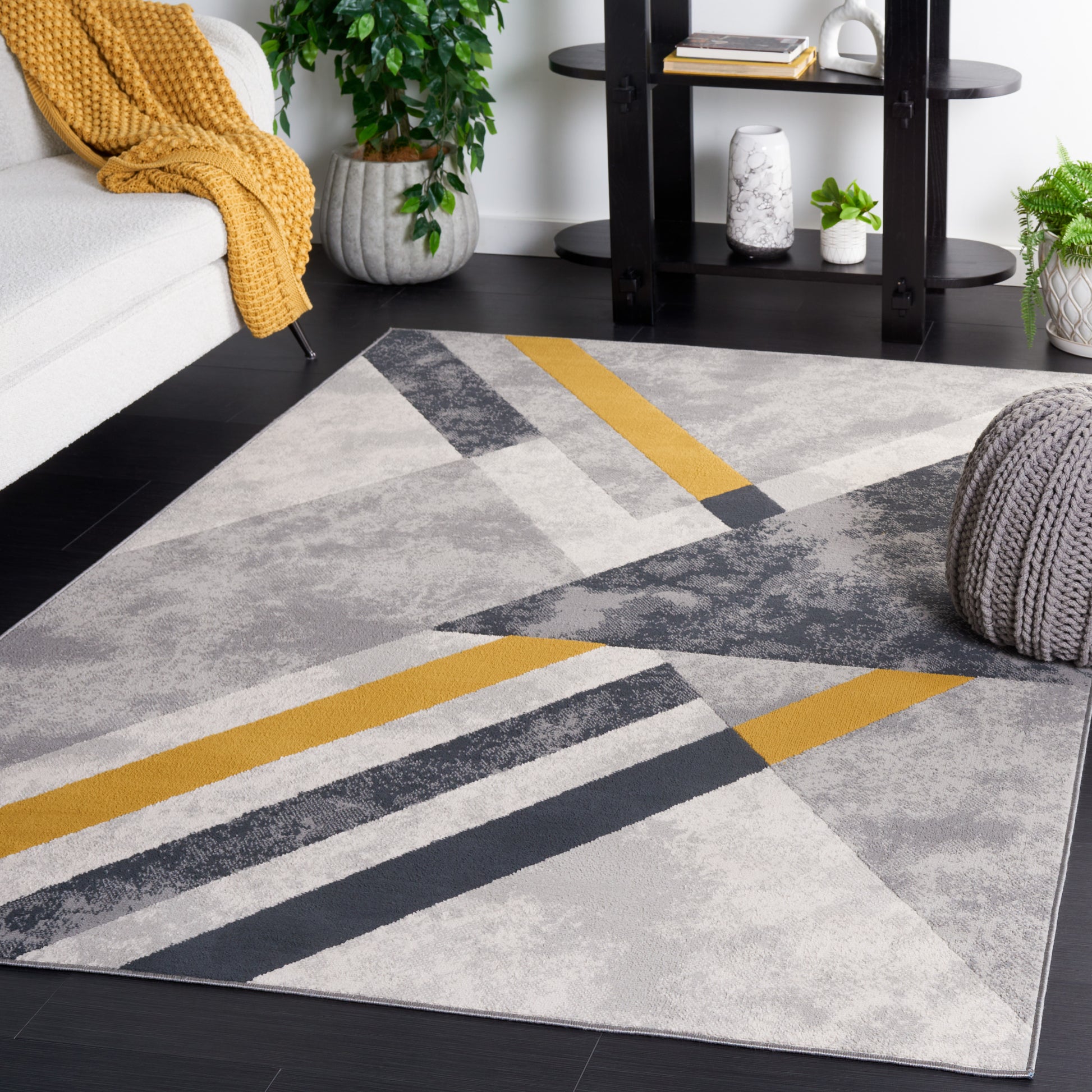 Safavieh Odyssey Ody820F Grey/Gold Black Area Rug