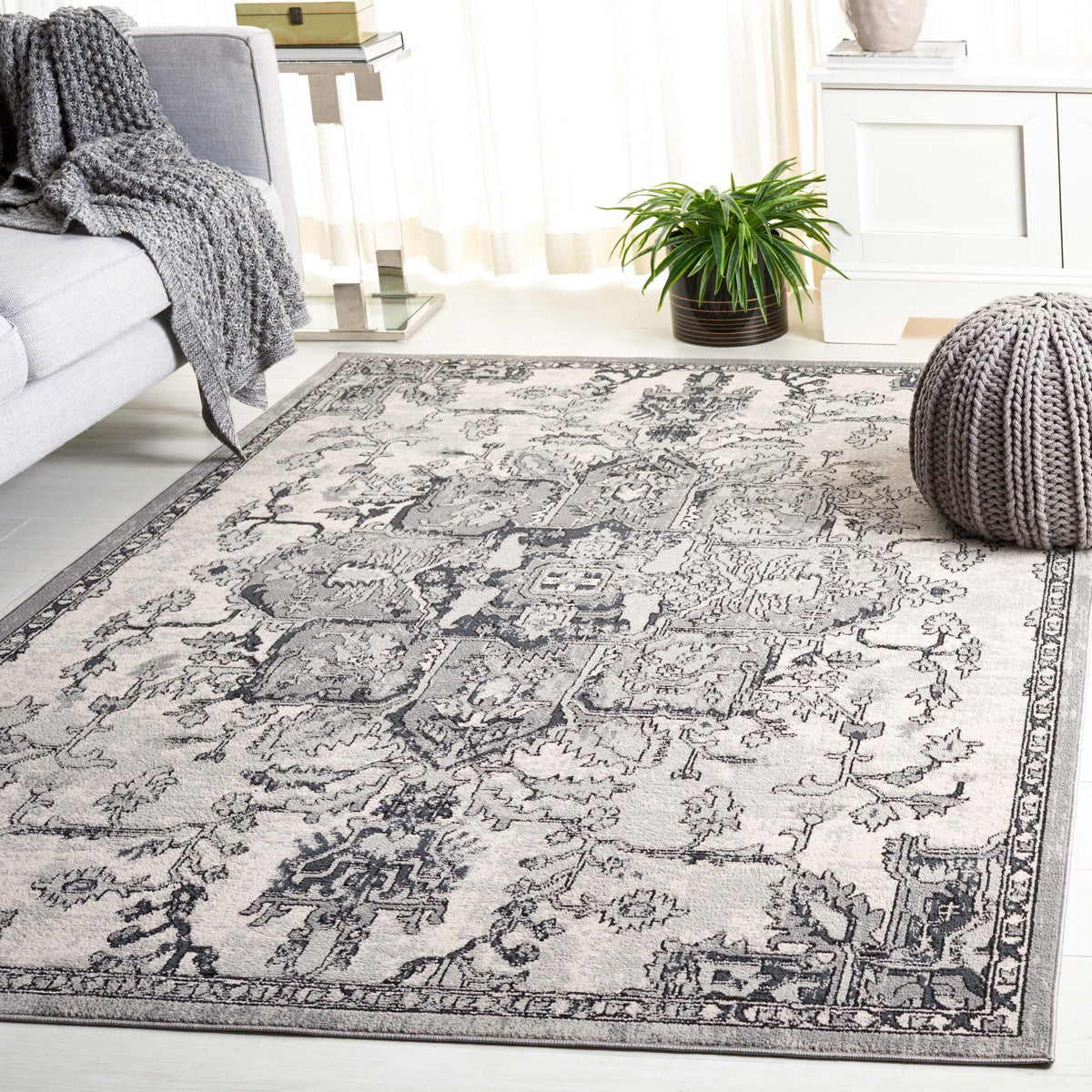 Safavieh Odyssey Ody860F Grey/Dark Grey Area Rug