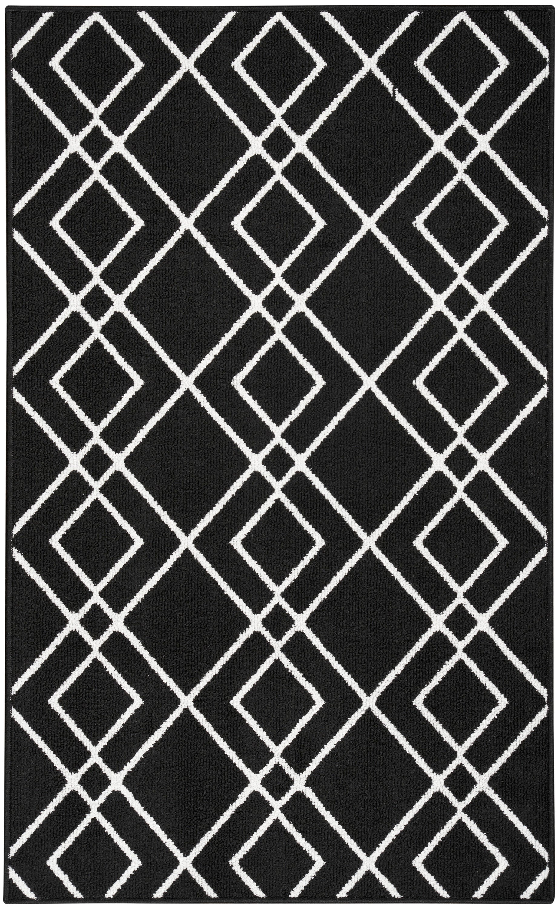 Nourison Modern Lines Mol01 Black Area Rug