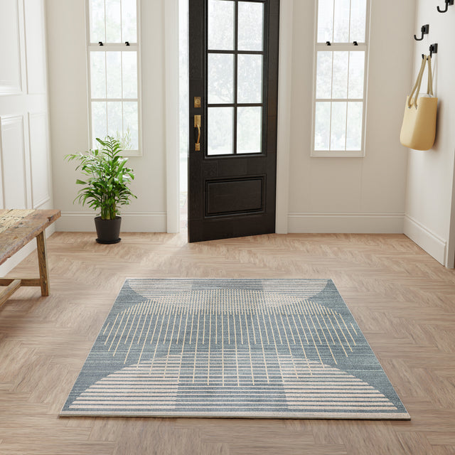 Nourison Astra Machine Washable ASW03 Machine Made Blue Rug