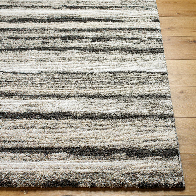 Surya Osaka Okk-2312 Pale Slate, Light Silver, Metallic - Silver, Sage, Lunar Green, Black Rug.