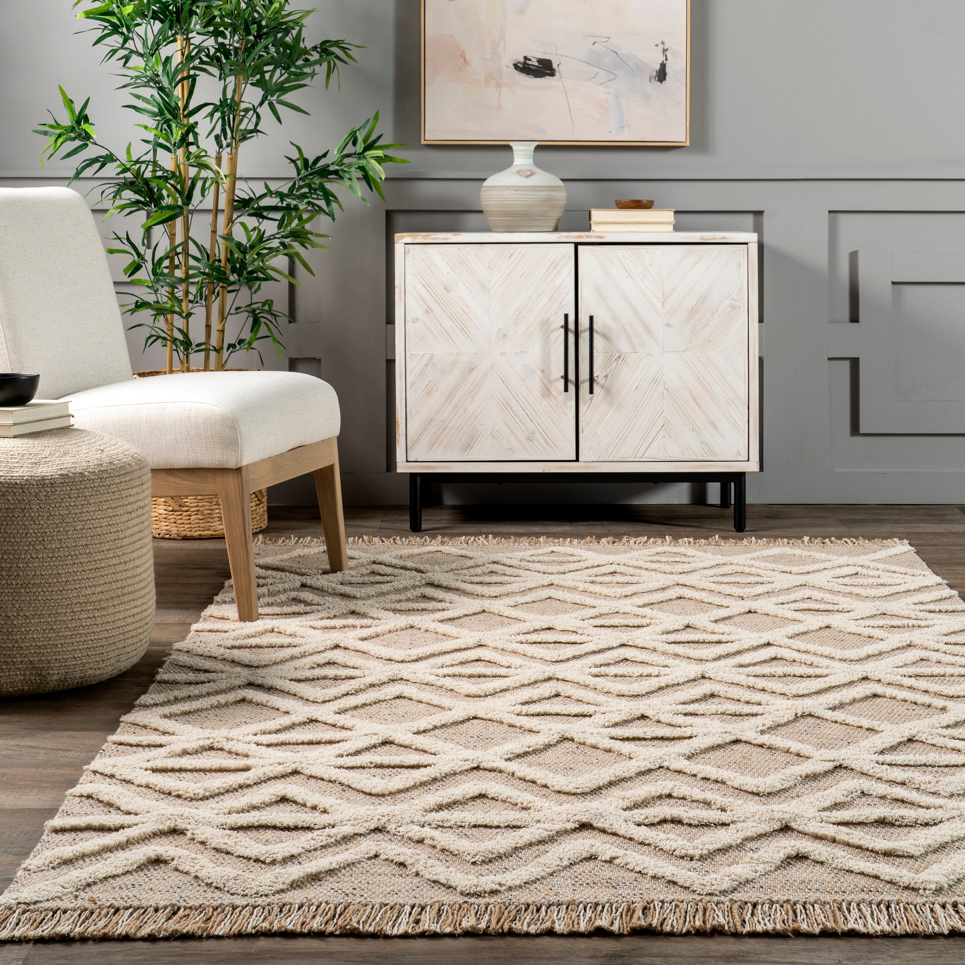 Nuloom Zoya Bohemian Trellis Svdt01A Natural Area Rug