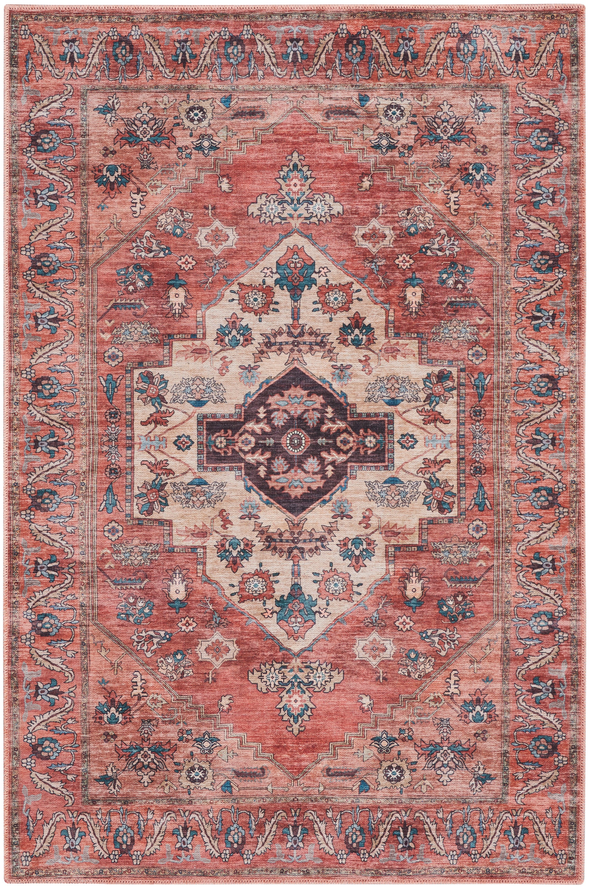 Nourison Grand Washables Grw03 Rust Multicolor Area Rug