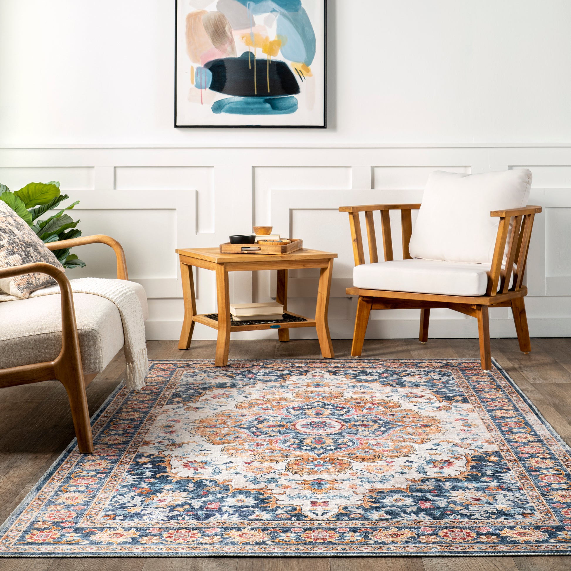 Nuloom Emi Traditional Hjth06A Blue Multi Area Rug