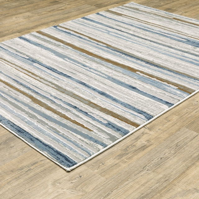 Oriental Weavers Easton 4514E Beige/ Blue Rug.