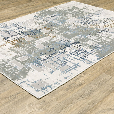 Oriental Weavers Easton 8111X Ivory/ Blue Rug.