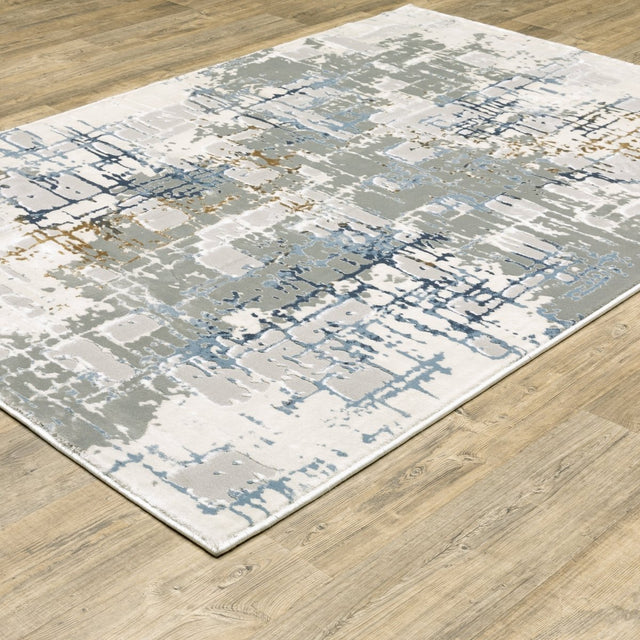 Oriental Weavers Easton 8111X Ivory/ Blue Rug.