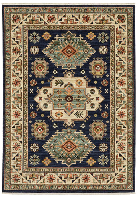Oriental Weavers Lilihan 532B6 Navy/ Multi Rug.