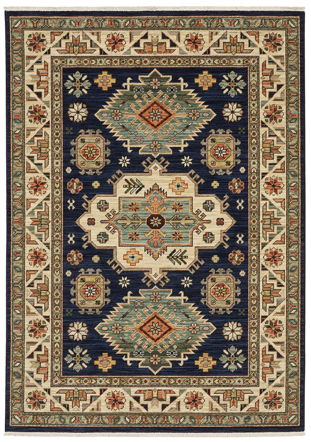 Oriental Weavers Lilihan 532B6 Navy/ Multi Rug.