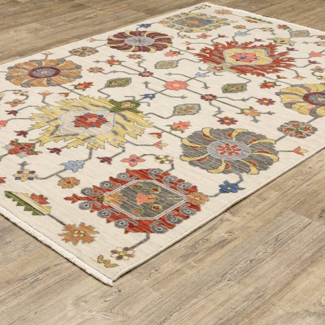 Oriental Weavers Lucca 8111W Ivory/ Multi Rug.