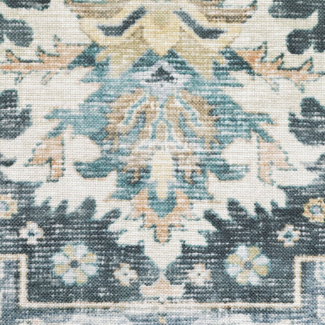 Oriental Weavers Machine Washable Charleston Cha01 Blue/ Ivory Rug.