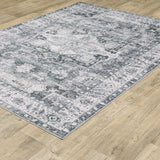 Oriental Weavers Machine Washable Charleston Cha03 Charcoal/ Ivory Rug.