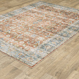 Oriental Weavers Machine Washable Charleston Cha04 Rust/ Blue Rug.
