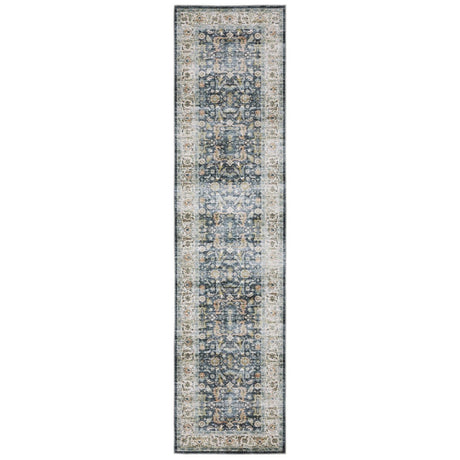 Oriental Weavers Machine Washable Charleston Cha05 Blue/ Gold Rug.