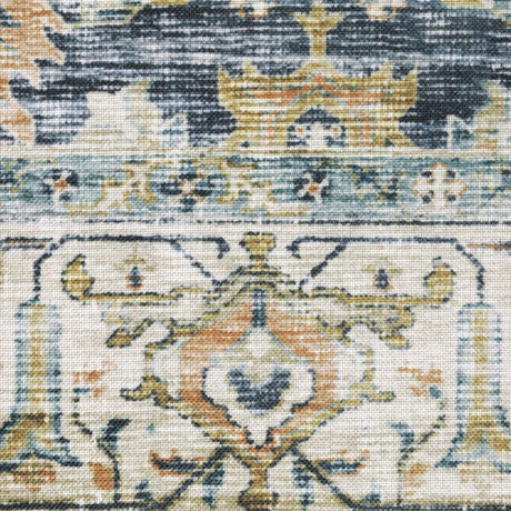 Oriental Weavers Machine Washable Charleston Cha05 Blue/ Gold Rug.