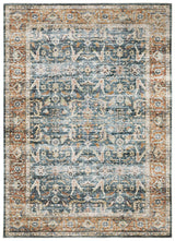 Oriental Weavers Machine Washable Charleston Cha06 Blue/ Rust Rug.