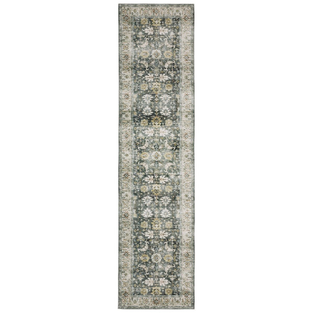 Oriental Weavers Machine Washable Charleston Cha09 Charcoal/ Gold Rug.