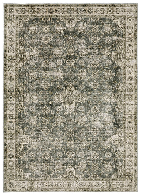 Oriental Weavers Machine Washable Malibu Mal04 Blue/ Beige Rug.