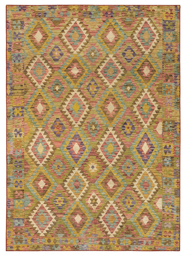 Oriental Weavers Machine Washable Malibu Mal07 Gold/ Multi Rug.