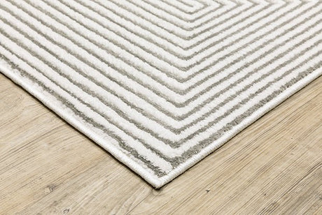 Oriental Weavers Montecito 8111W Grey/ White Rug.