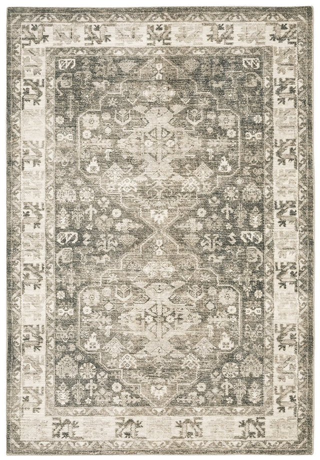 Oriental Weavers Savoy 28105 Charcoal/ Ivory Rug.