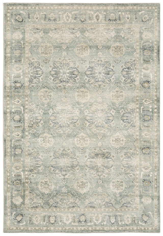 Oriental Weavers Savoy 28107 Green/ Ivory Rug.