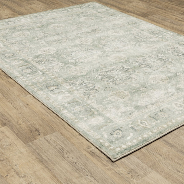 Oriental Weavers Savoy 28107 Green/ Ivory Rug.