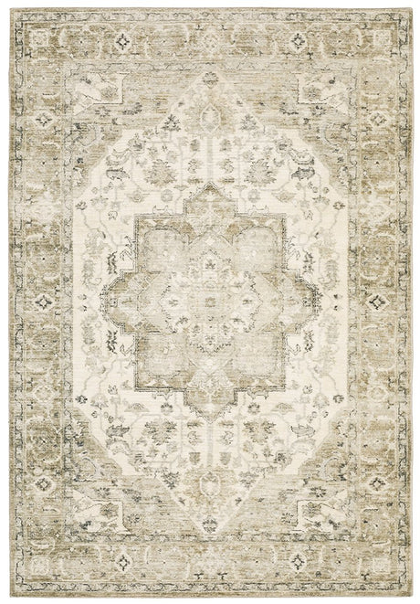 Oriental Weavers Savoy 28108 Green/ Ivory Rug.