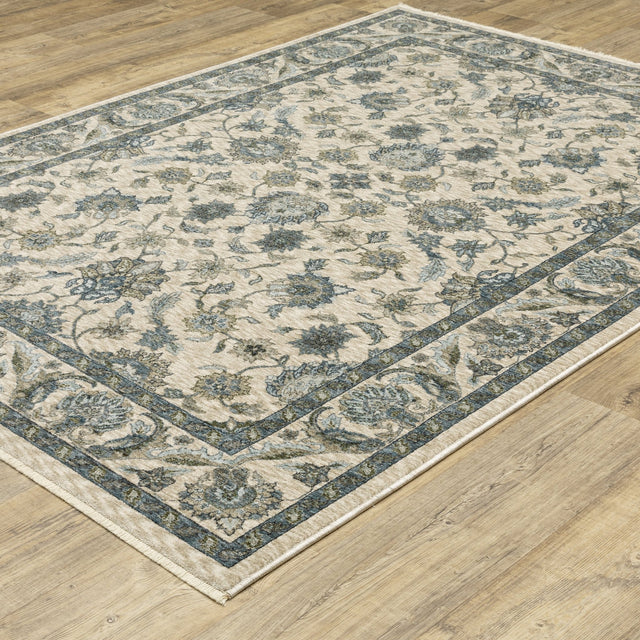 Oriental Weavers Sphinx Aberdeen 070I1 Beige/ Blue Rug - Oriental Weavers Sphinx - a070i1060092st