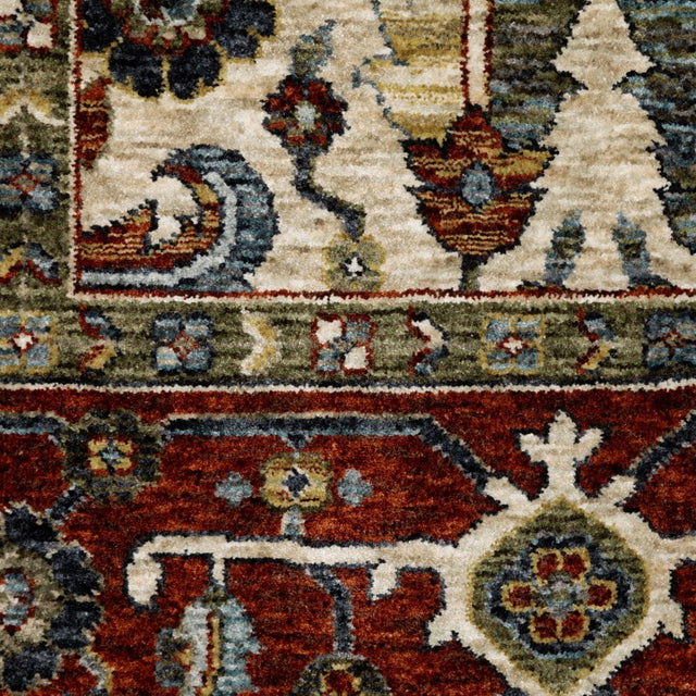 Oriental Weavers Sphinx Aberdeen 144D1 Ivory/ Red Rugs.