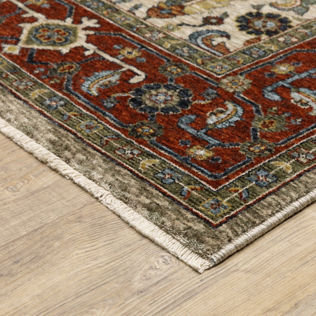 Oriental Weavers Sphinx Aberdeen 144D1 Ivory/ Red Rugs.