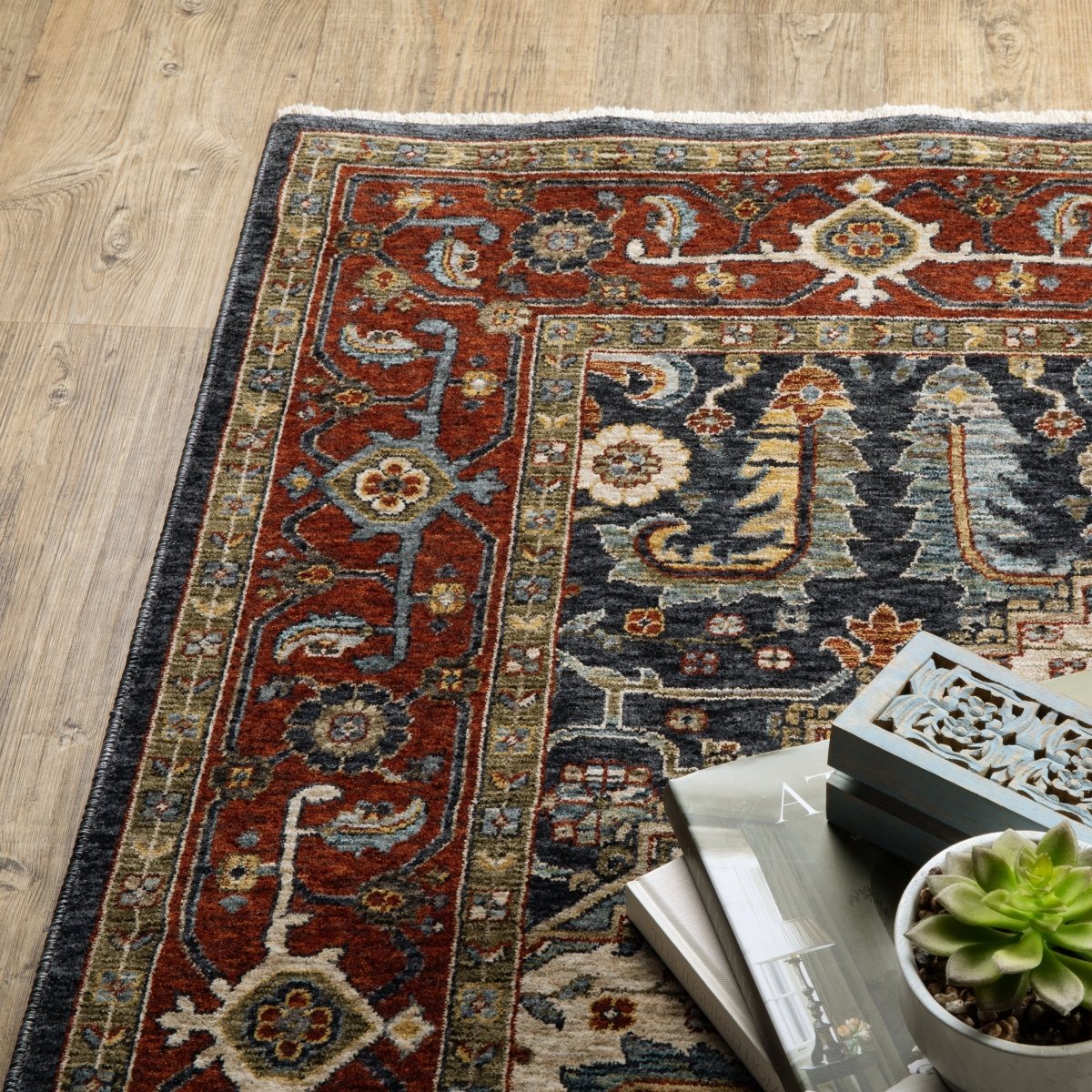 Oriental Weavers Sphinx Aberdeen 752W1 Ivory/ Red Rugs.