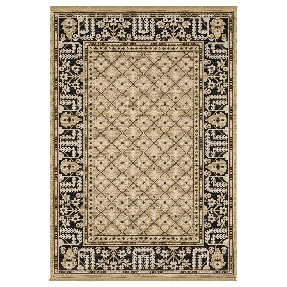 Oriental Weavers Sphinx Acacia ACA12 Black Rugs - main flat