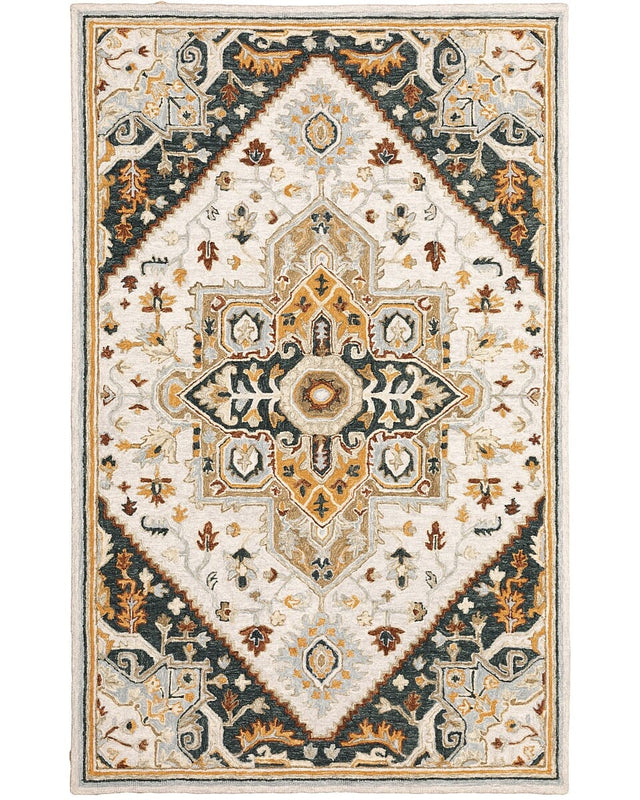 Oriental Weavers Sphinx Alfresco 28407 Ivory / Charcoal Rugs.