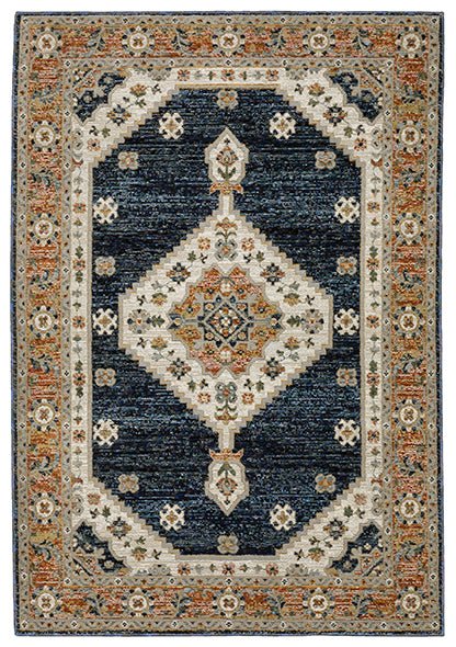 Oriental Weavers Sphinx Andorra 2281E Blue/ Orange Rug.