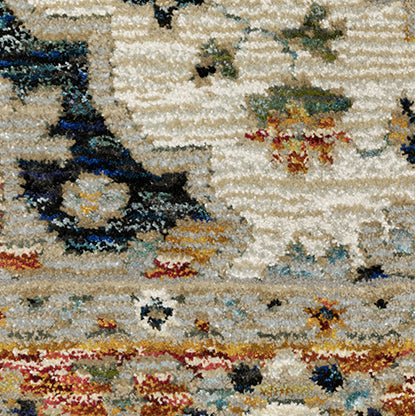 Oriental Weavers Sphinx Andorra 2281E Blue/ Orange Rug.