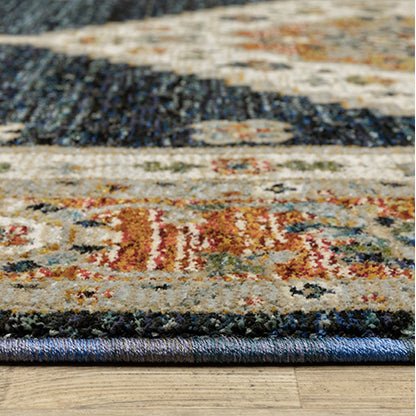 Oriental Weavers Sphinx Andorra 2281E Blue/ Orange Rug.