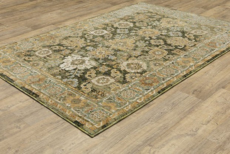 Oriental Weavers Sphinx Andorra 2417B Green/ Gold Rug.