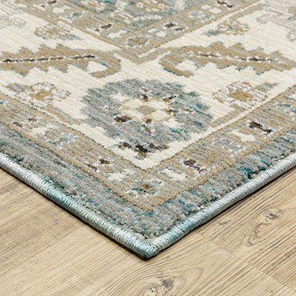 Oriental Weavers Sphinx Andorra 2429A Blue/ Ivory Rug.
