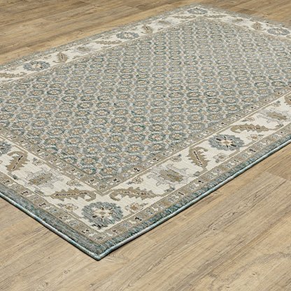 Oriental Weavers Sphinx Andorra 2429A Blue/ Ivory Rug.