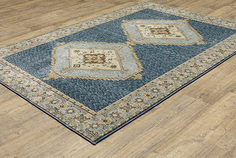 Oriental Weavers Sphinx Andorra 2430A Blue/ Gold Rug.
