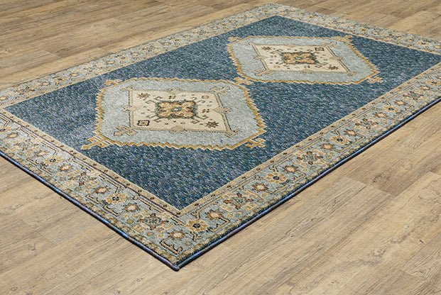 Oriental Weavers Sphinx Andorra 2430A Blue/ Gold Rug.
