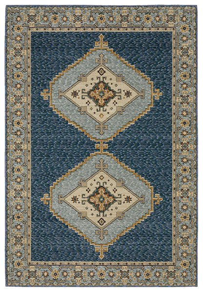 Oriental Weavers Sphinx Andorra 2430A Blue/ Gold Rug.