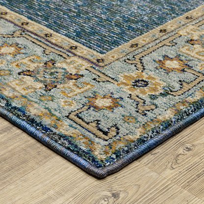 Oriental Weavers Sphinx Andorra 2430A Blue/ Gold Rug.