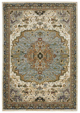 Oriental Weavers Sphinx Andorra 2451B Ivory/ Blue Rug.