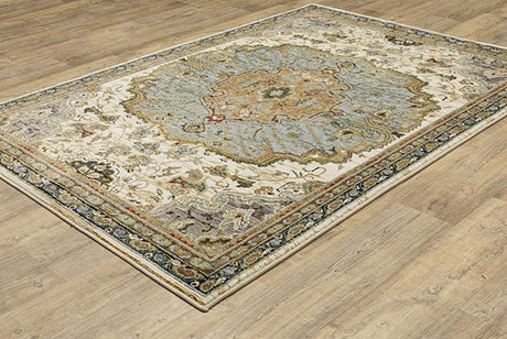 Oriental Weavers Sphinx Andorra 2451B Ivory/ Blue Rug.