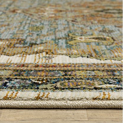 Oriental Weavers Sphinx Andorra 2451B Ivory/ Blue Rug.