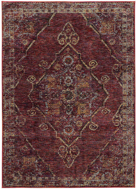 Oriental Weavers Sphinx Andorra 7135E Red / Gold Rugs.