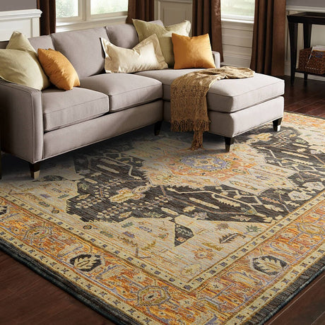 Oriental Weavers Sphinx Andorra 7138B Gold / Grey Rugs.